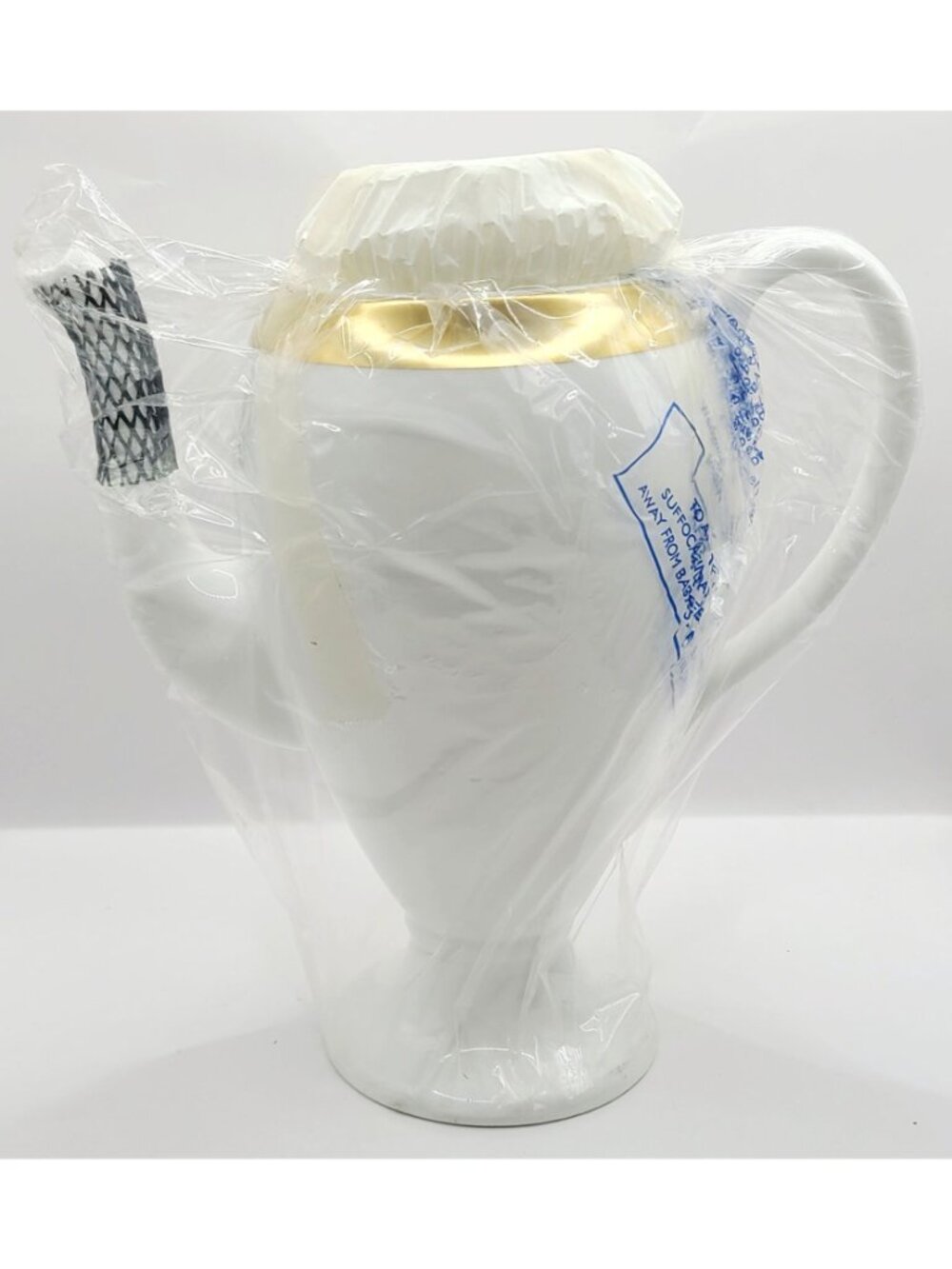 Wedgwood Satine Gold Coffee Pot Globe Gold Banded New Opened Box - Picture 12 of 14